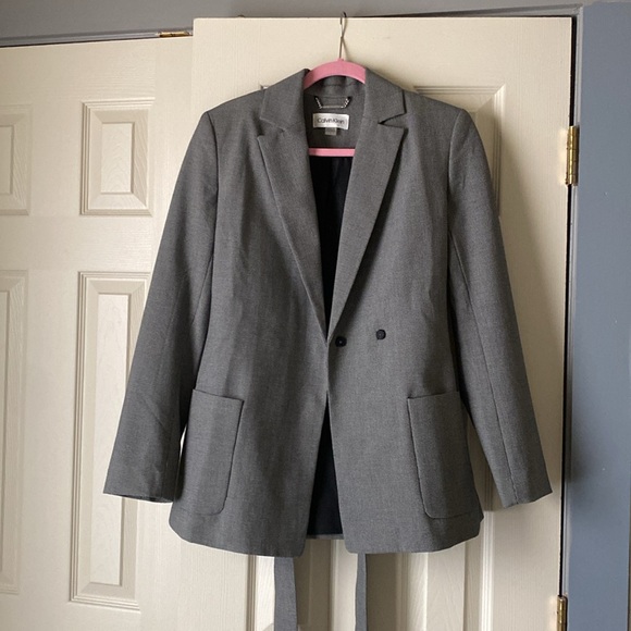 Calvin Klein Suit Jacket Charcoal Size 4 - Picture 2 of 5